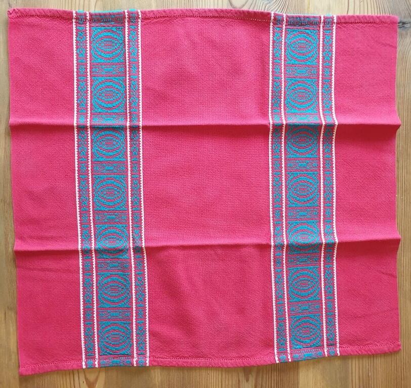 Vintage Basque tablecloth vermilion 170X140 and 5 towels