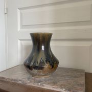 Old Vase Pot ATELIER ART LABREC Glazed Stoneware Green Brown France Pottery