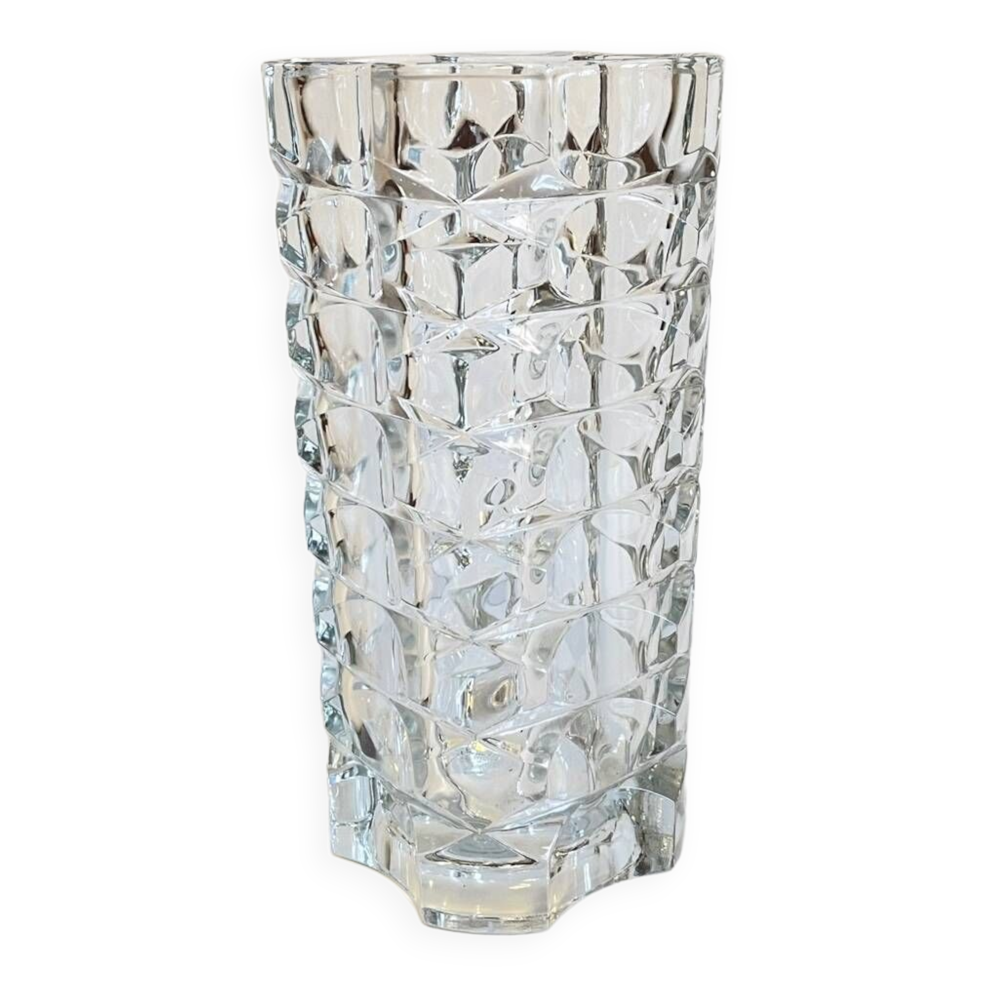 Geometric semi-crystal vase 1950s
