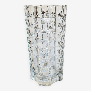 Geometric semi-crystal vase 1950s