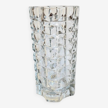 Vase géométrique semi-cristal annees 50
