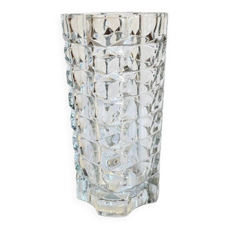 Vase géométrique semi-cristal annees 50