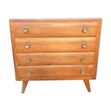 Vintage chest of drawers with oak compass base with marble top.