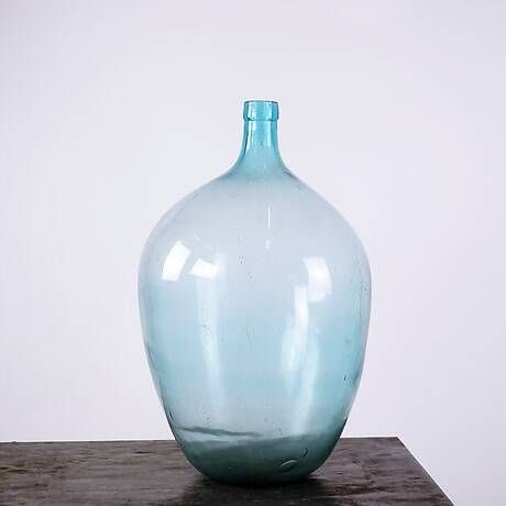 Vintage Turquoise Glass Bottle "Lady Jeanne" - France