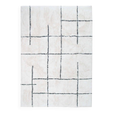 Berber rug 160x230 cm white with black lines