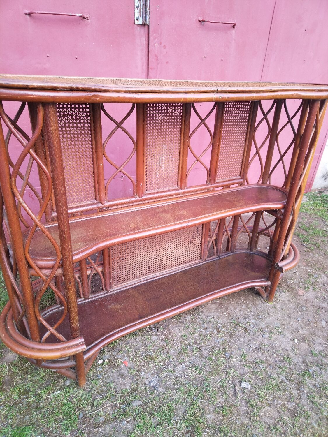 Rattan bar and canning 60's