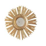 Golden wooden sun mirror "witch's eye"