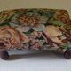 Old wood and tapestry footstool