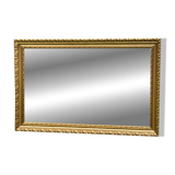 Large beveled mirror in wood and gilded stucco