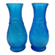 Pair of large vintage blue glass vases, constantin italy