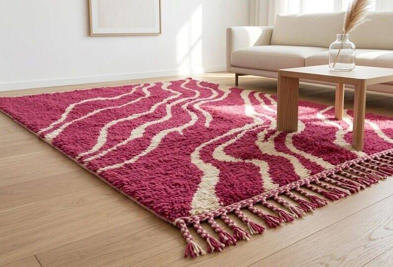 Traditional artisan beni ourain rug Bordeaux 150/250 cm