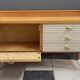 Low sideboard, white leatherette drawer fronts, 1960s