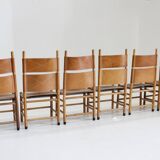 Vintage Kentucky dining chairs by Carlo Scarpa for Bernini, 1970s, Set of 6