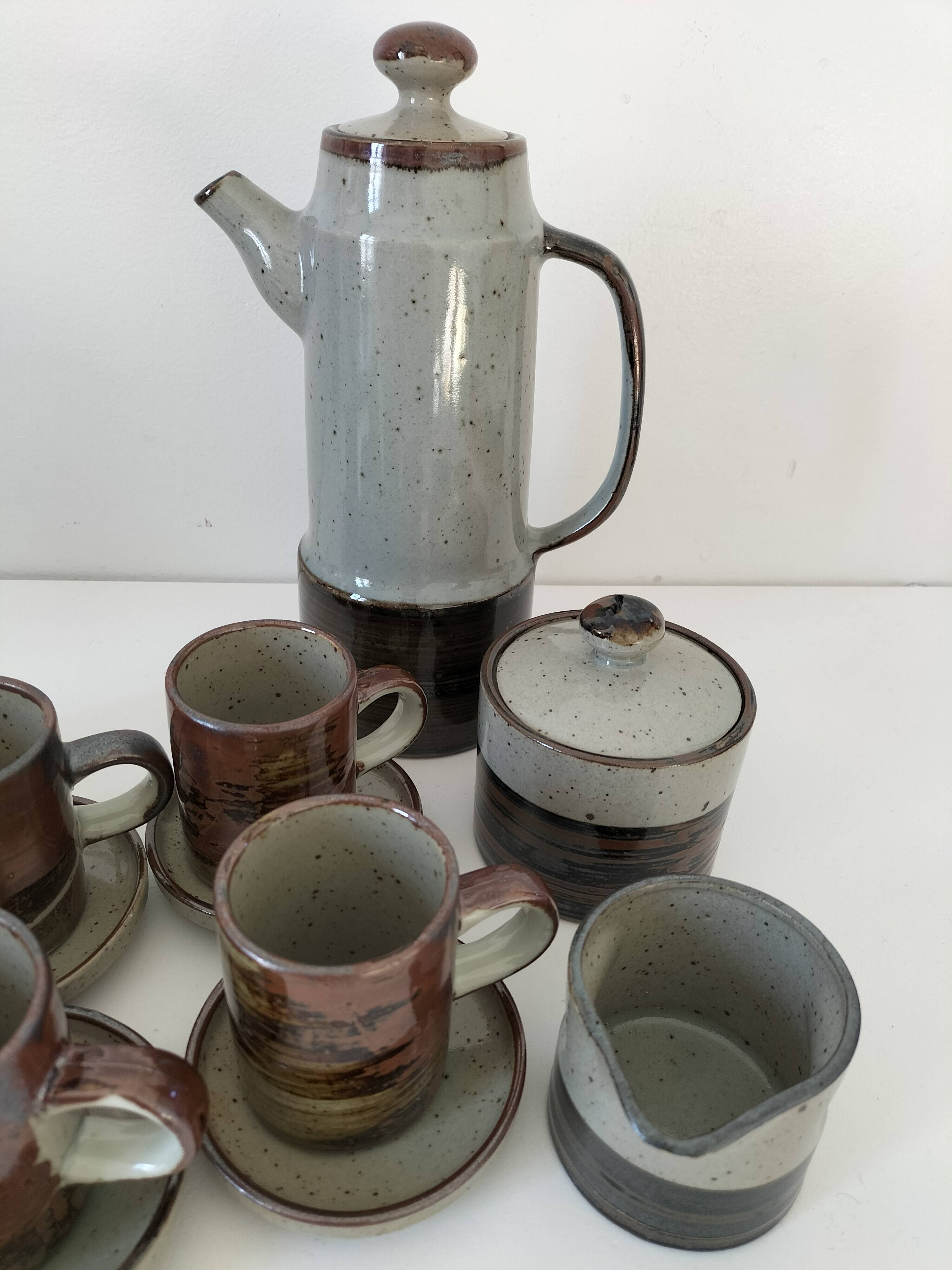Vintage “Grès Paysan” glazed stoneware set