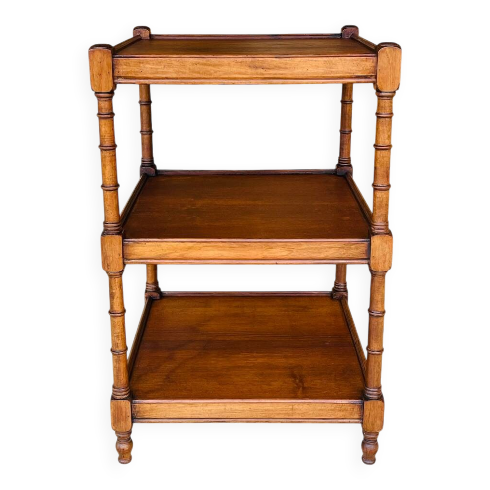 Console Art Deco a 3 niveaux bois tourné "Faux Bambou" Circa 1930s