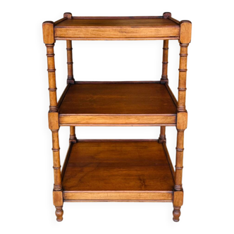 Art Deco Console with 3 levels, turned wood "Faux Bamboo", circa 1930s.