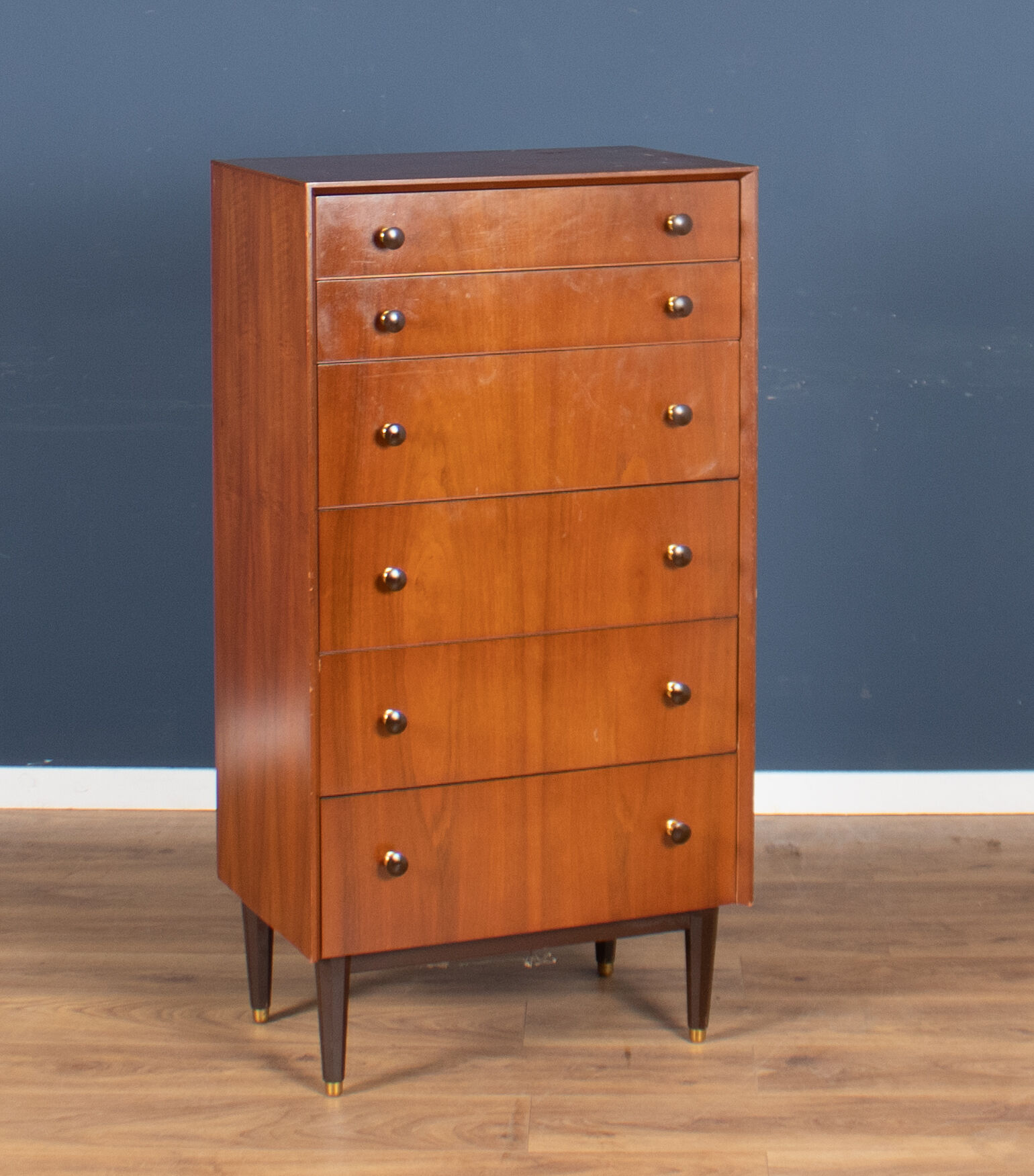 Retro teak 1960s tall G plan tolawood chest of drawers