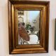 Miroir ancien en bois doré à la feuille