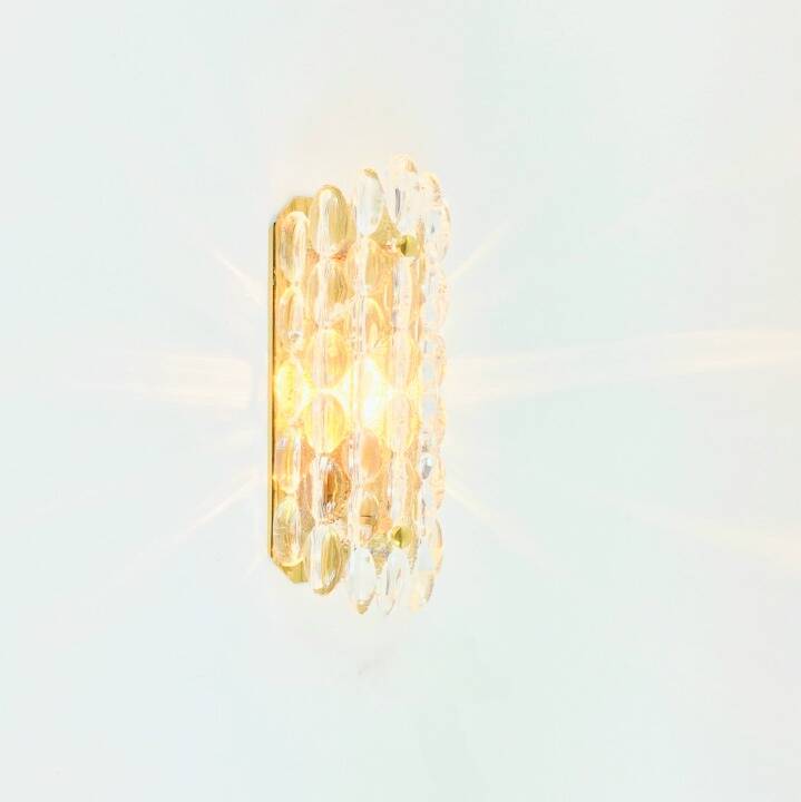 Mid Century Scandinavian Glass & Brass Wall Light by C. Fagerlund, 1960s