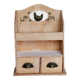 Étagère murale vintage bois et blanc 2 tiroirs