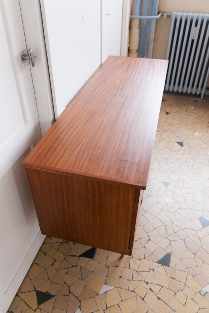 Teak and brass 140cm