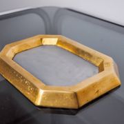 Brutalist XL pocket emptier by David Marshall, bronze and aluminum, Spain, 1980