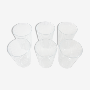Set of 6 canteen-style water glasses