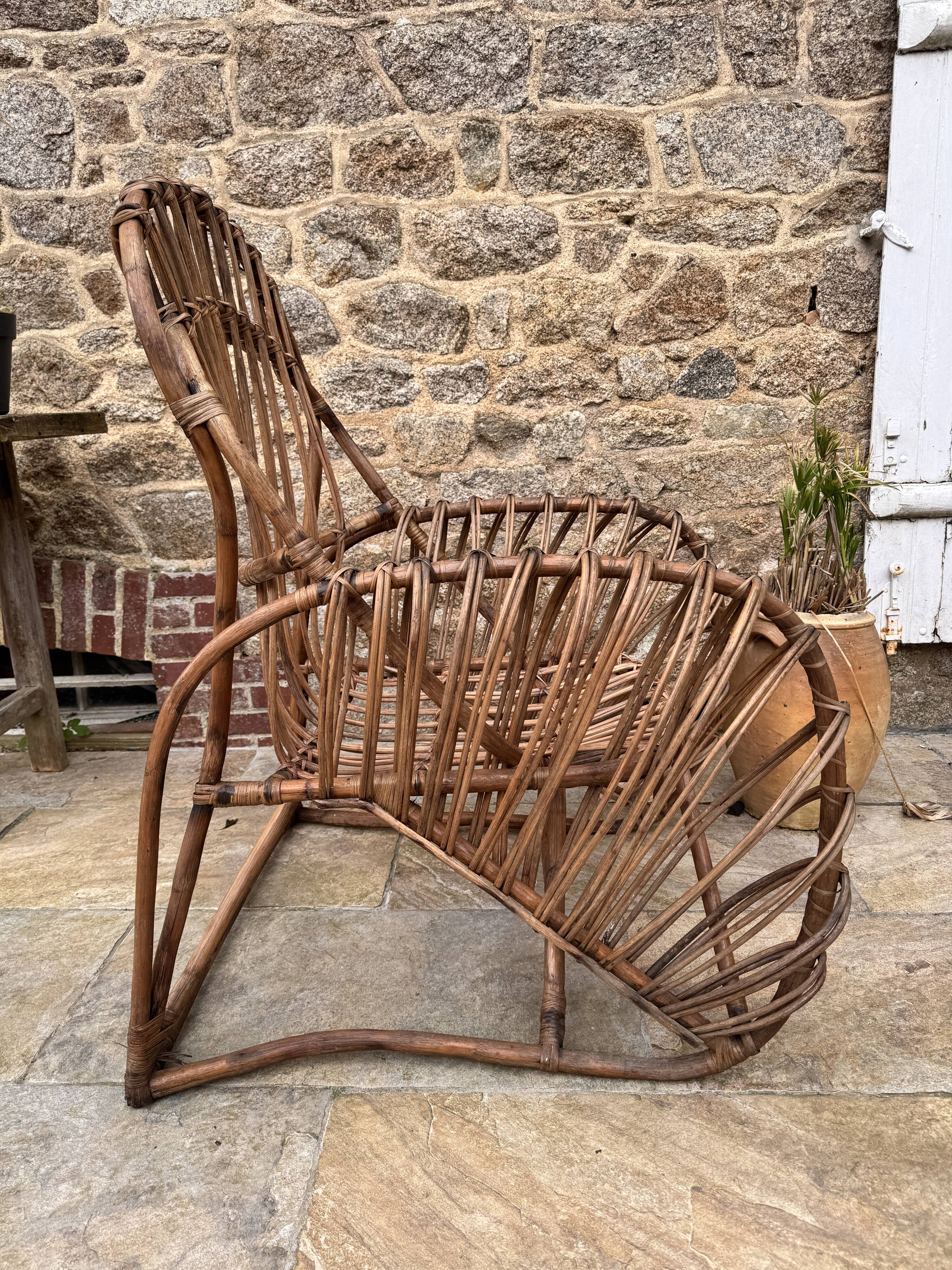 Vintage rattan armchair