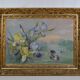 French School circa 1900 “Irises and dragonflies” Painted silk.