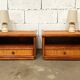 Maugrion rattan bedside tables for Roche Bobois vintage 70s