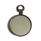 Round cast iron ironworker's mirror with ring, 1950s