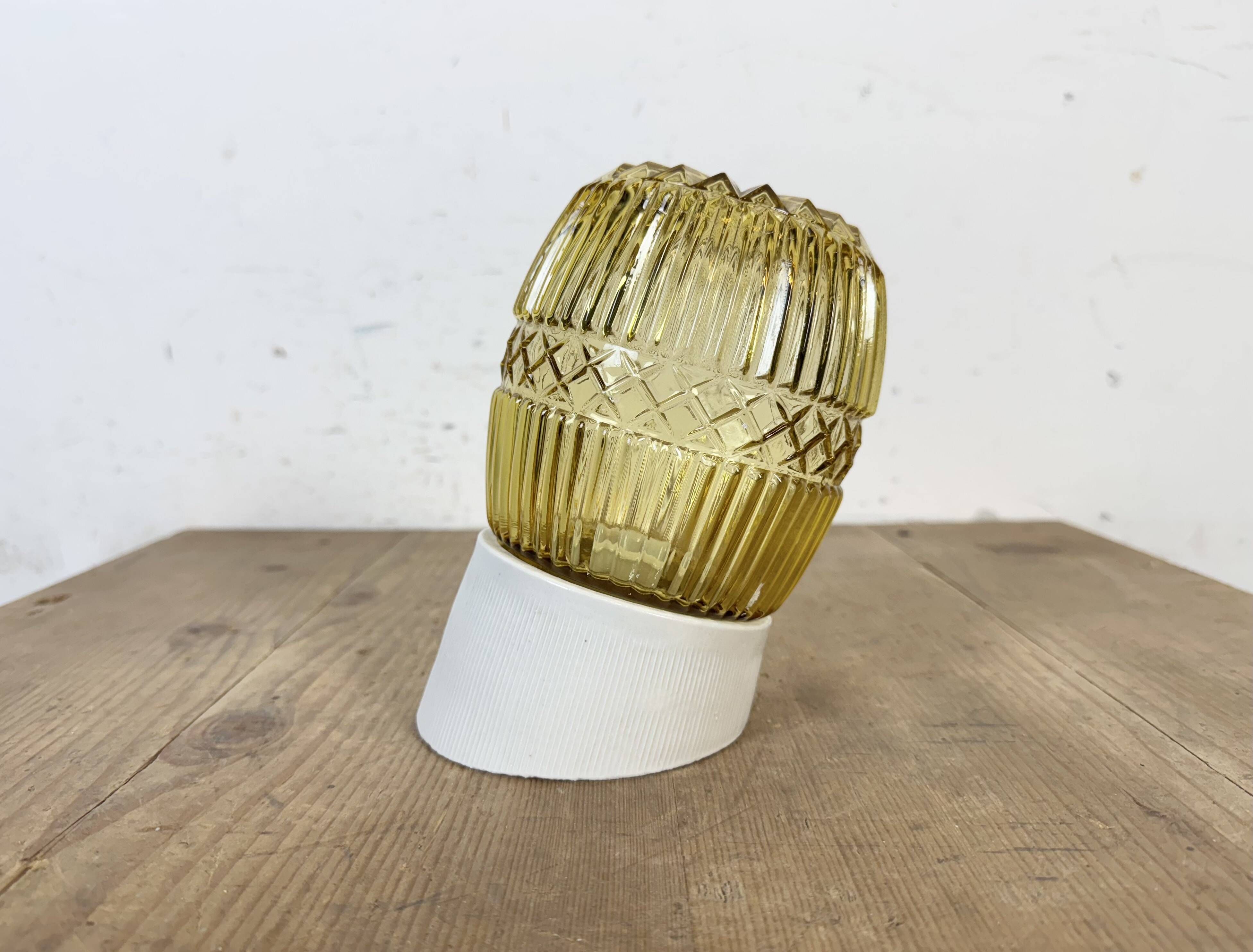 Vintage White Porcelain Wall Light, 1970s