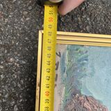 Painting Animated landscape at the lake – Signed oil