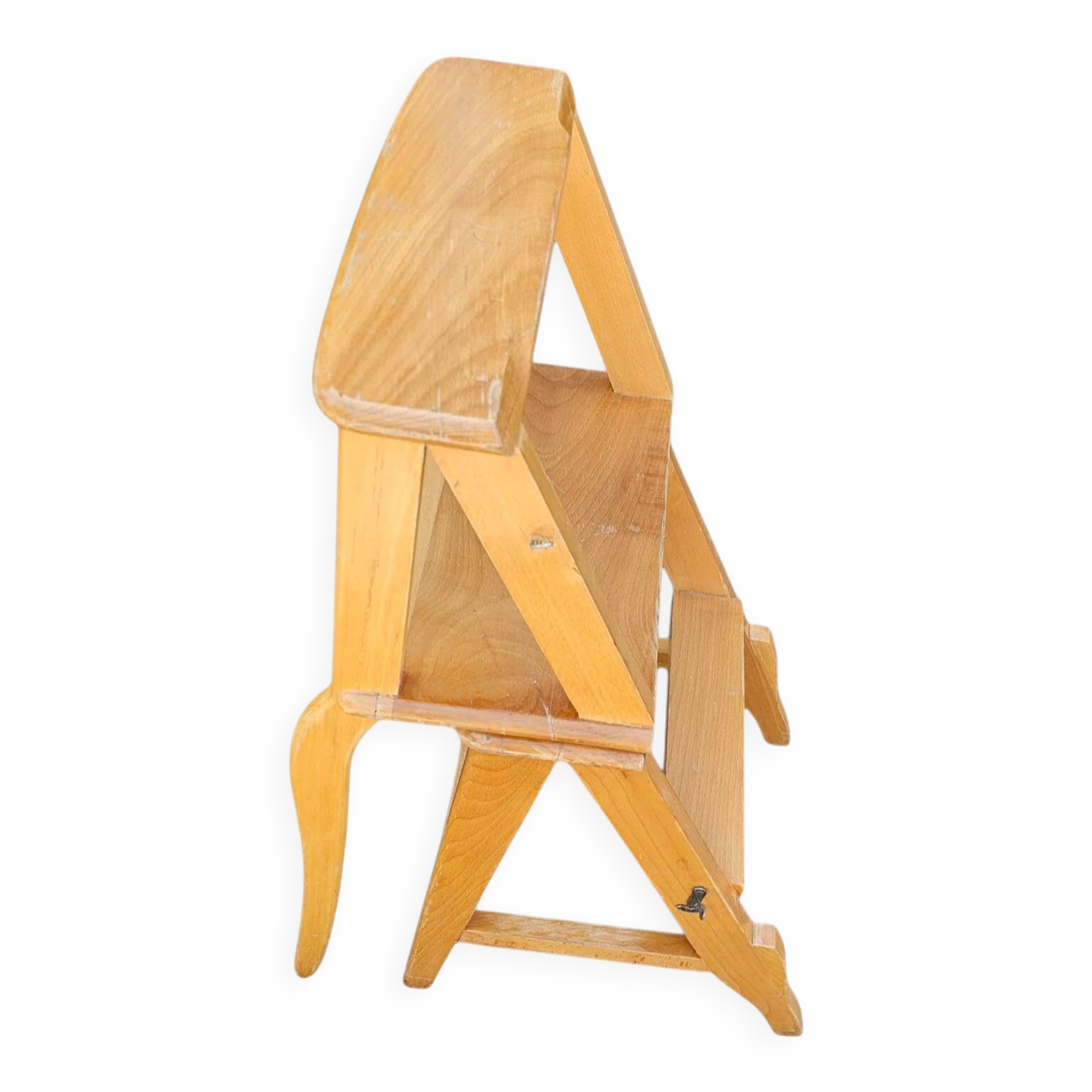 2 x library ladder chair 1950s