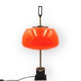 Oscar Torlasco, orange glass table / desk lamp, Prod. Lumi, 1960 ca.