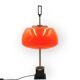 Oscar Torlasco, orange glass table / desk lamp, Prod. Lumi, 1960 ca.