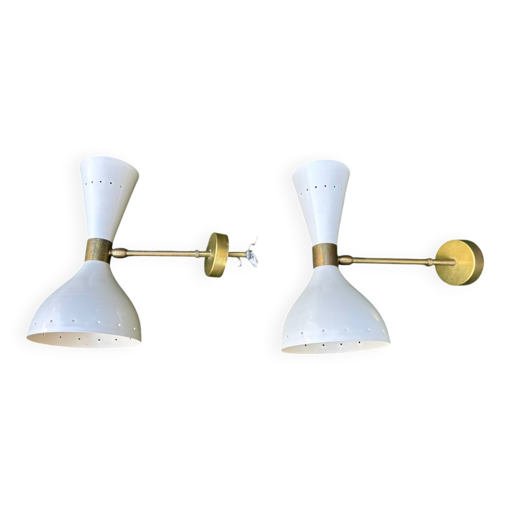 Paire de lampes murales design italiennes des années 1950