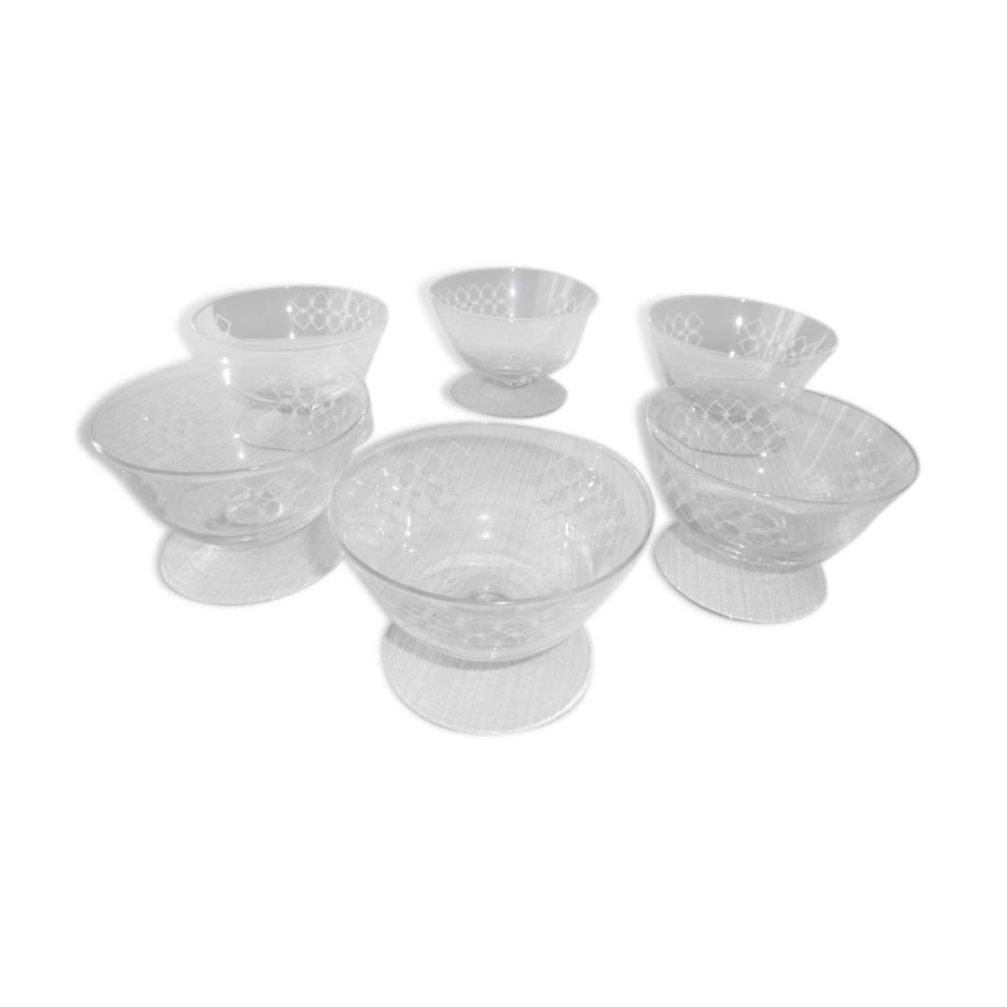 Set de 6 coupes basses vintage pour champagne ou sangria Portieux Vallerysthal