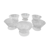 Set of 6 vintage low glasses for champagne or sangria Portieux Vallerysthal