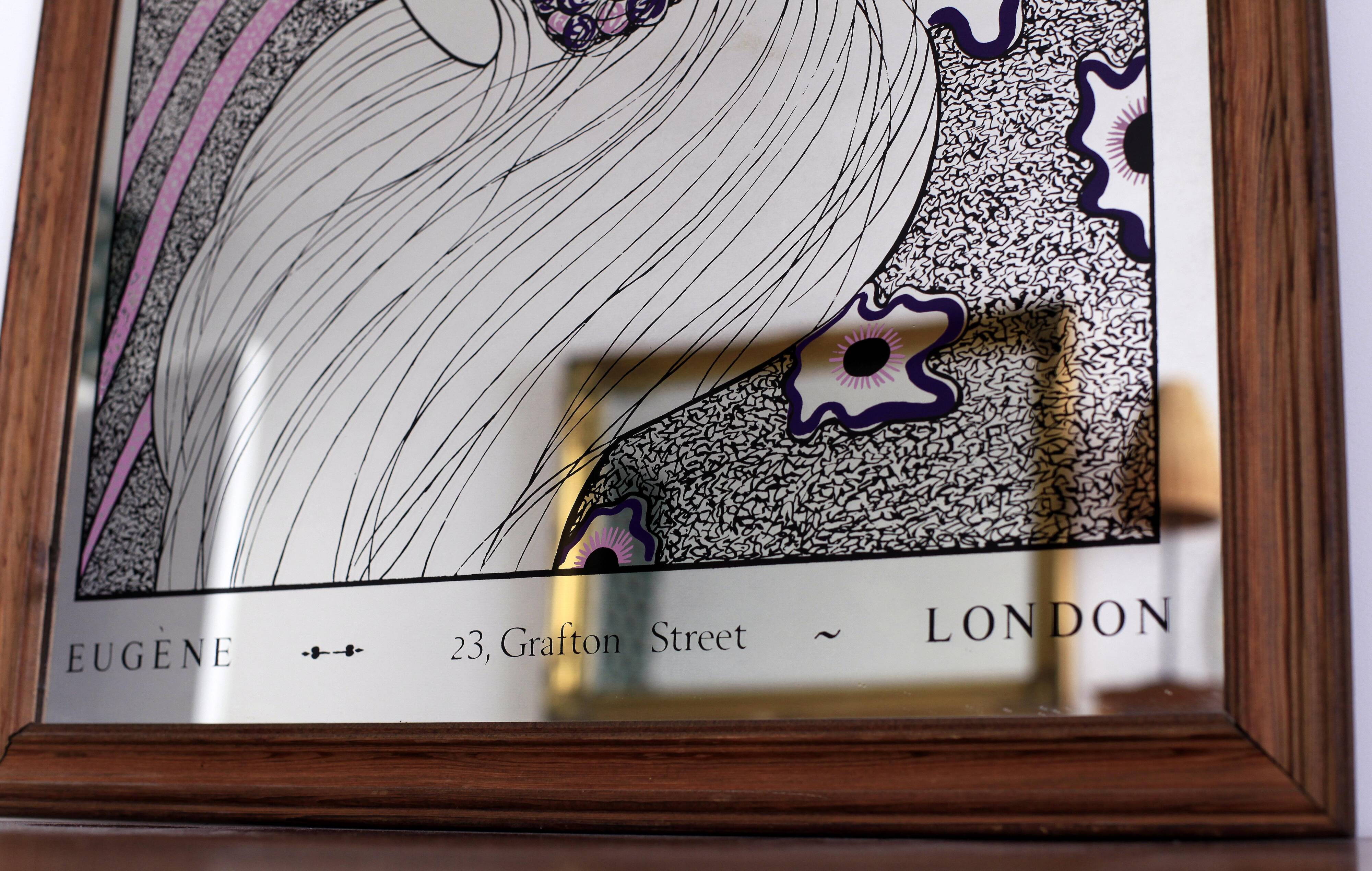 Coiffure screen-printed mirror 88.5cm x 63.5cm