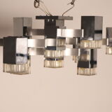 Ceiling light model 'Cubic' with 13 light units by Sciolari - Italy - 1970's