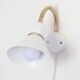 Pair of Scandinavian wall sconces, white and gold metal.