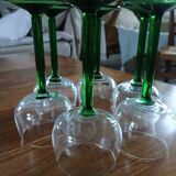 6 verres anciens à vin blanc