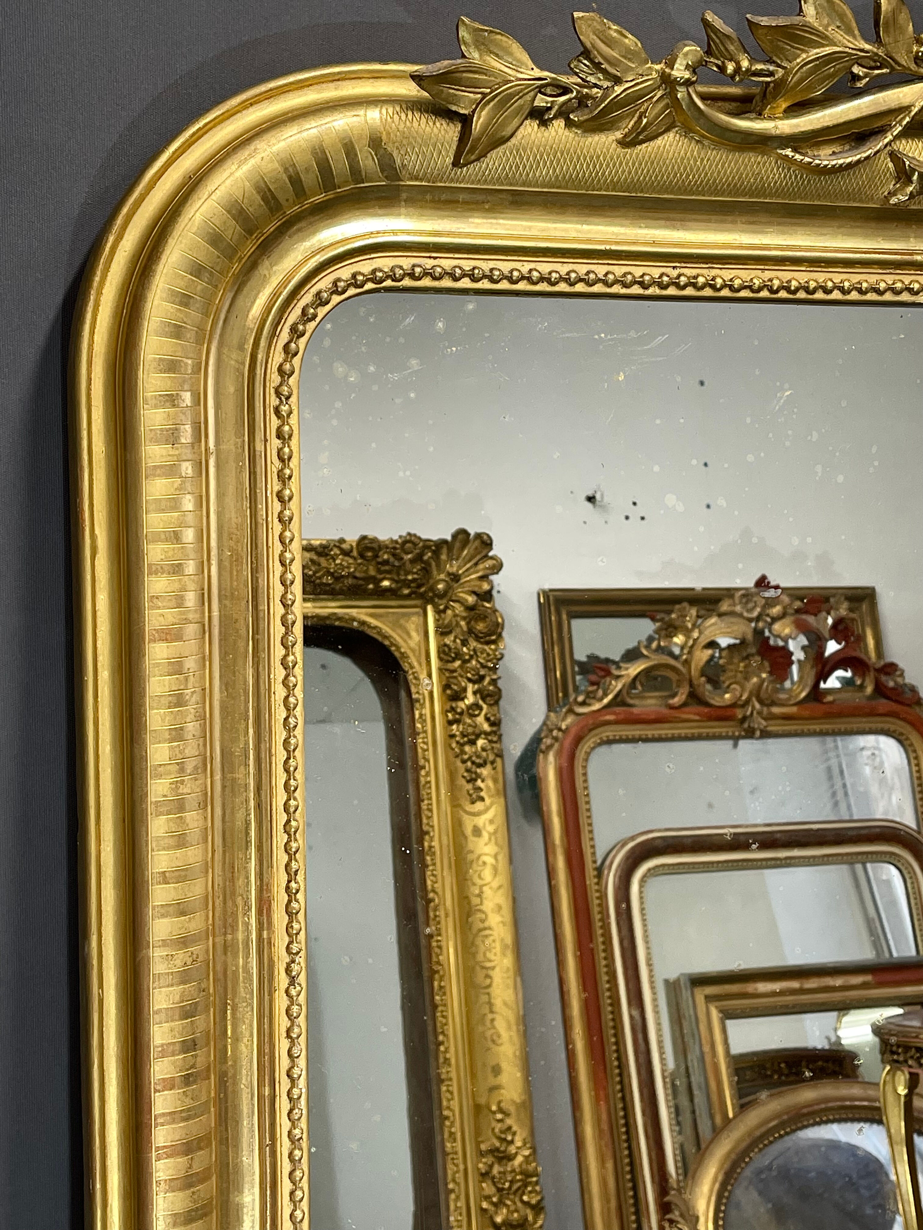 Mirror 156x110 Louis-Philippe 1830-1848 gilding with gold leaf