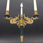 Flamboyant Pair of Candelabra/Chandeliers Solid Bronze Empire Style