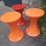 Tabourets Tam Tam orange rouge