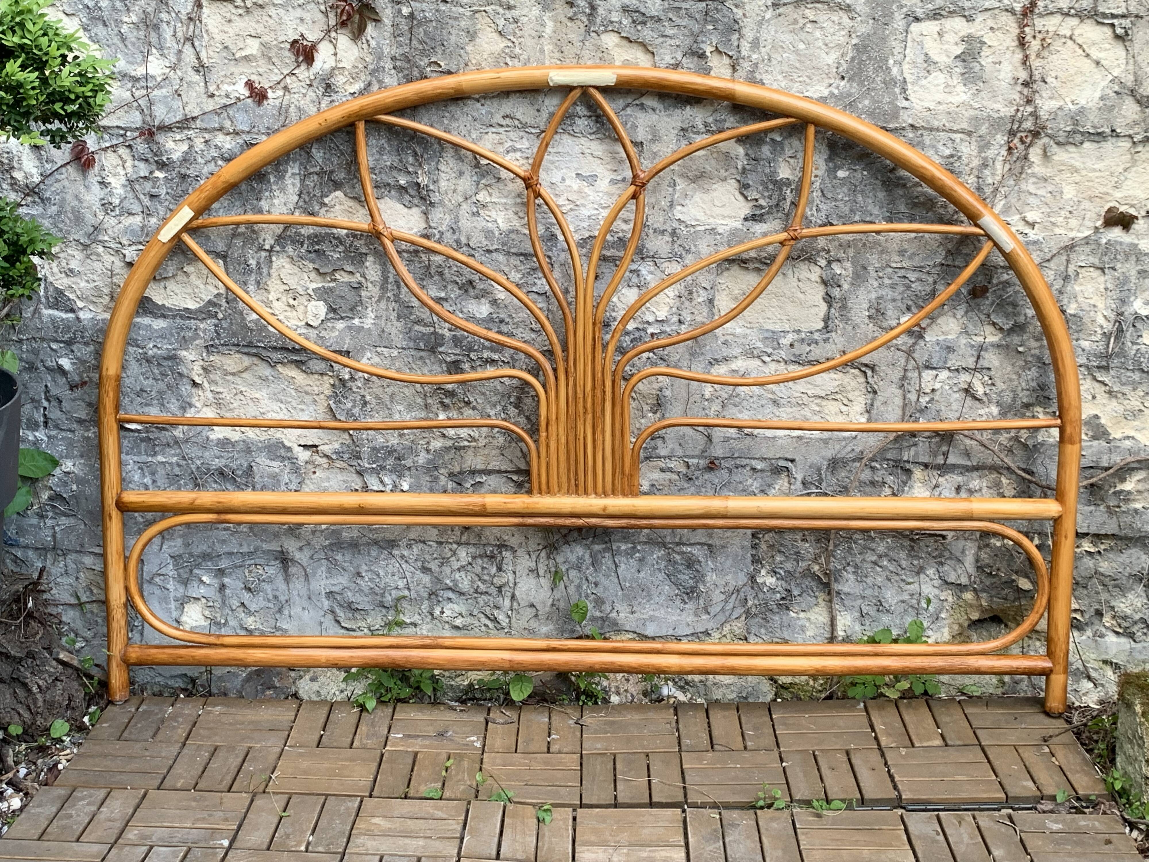 Vintage rattan headboard 1970 140cm