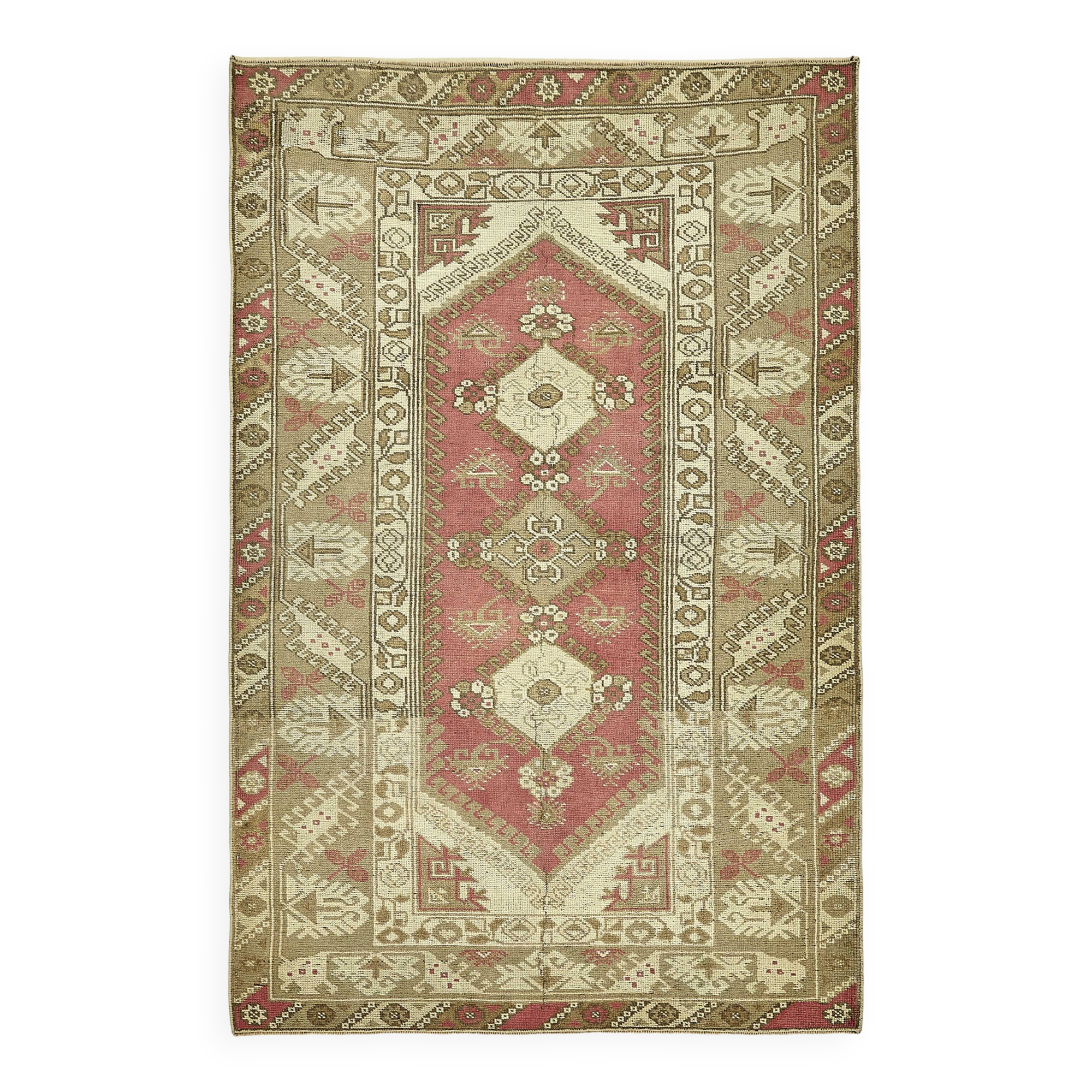 Turkish Vintage Anatolian Rug 121 cm x 191 cm