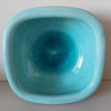 Turquoise cracked ceramic empty pocket signed Keramos, Sèvres circa 1950