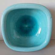 Turquoise cracked ceramic empty pocket signed Keramos, Sèvres circa 1950